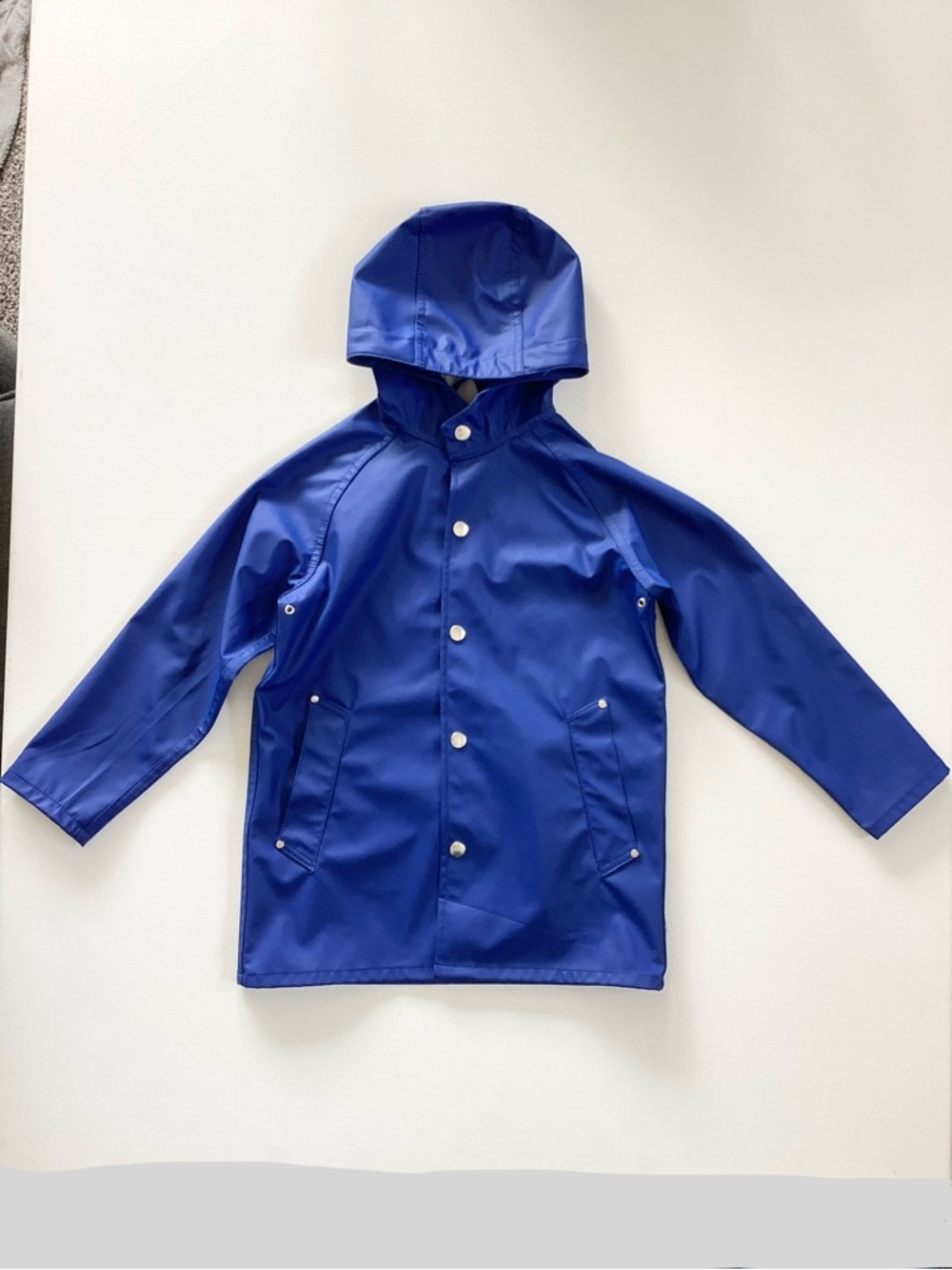 Primary Blue Hooded Raincoat - Picture 2 of 9